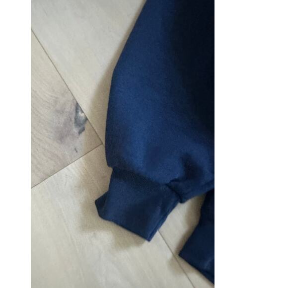 Vintage Mens Navy Blue Sweatshirt 80s Single Stitch Classic Crewneck Streetwear - Picture 5 of 8